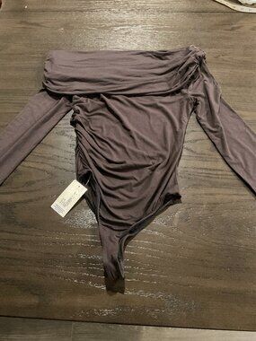 AGOLDE Kira Bodysuit Jasper Brown Small NWT
